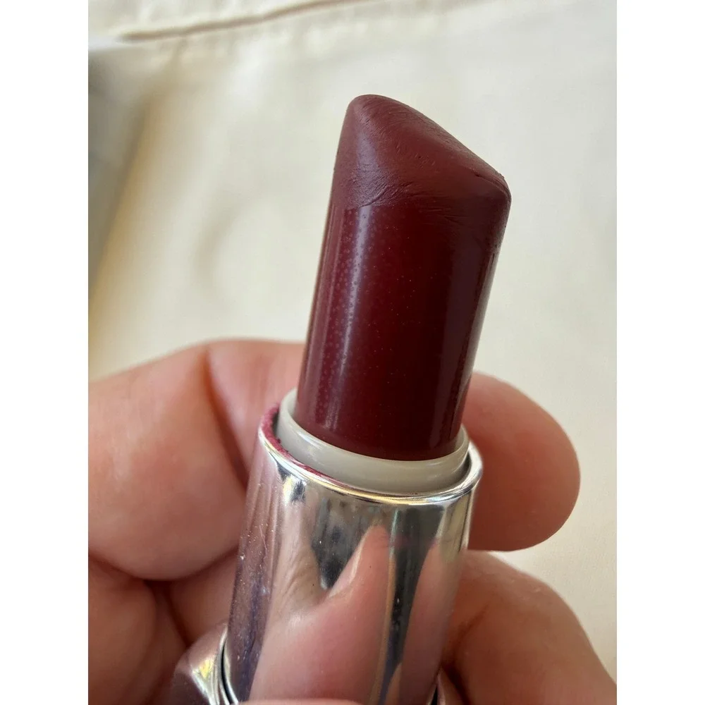 Clinique Pop Lip Colour + Primer 15 Berry Pop Lipstick Deep Wine Red Satin used